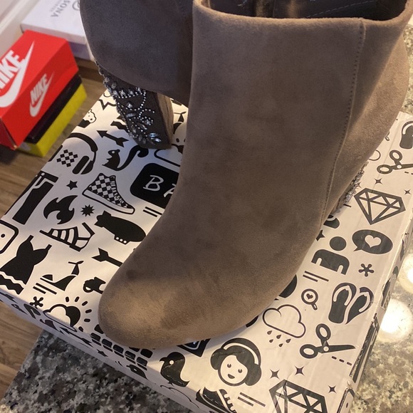 WINTER SALE ‼️ boots/booties 2 for $50 | Taupe Gemstone ankle booties - Picture 2 of 3